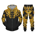 New Set 3D Printing Fashion Personality Creative Mens Zipper Hooded Suits Casual Sweatshirt Sweatpants Two Sets Tracksuits