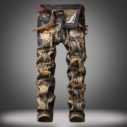 Denim Designer Hole Jeans High Quality Ripped for Men Size 28-38 40 42  Autumn Spring HIP HOP Punk Streetwear