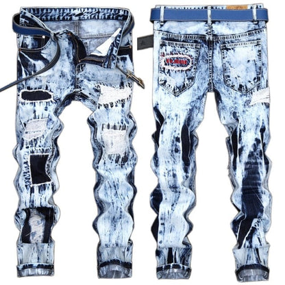 Denim Designer Hole Jeans High Quality Ripped for Men Size 28-38 40 42  Autumn Spring HIP HOP Punk Streetwear