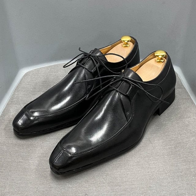 Mens Oxford Shoes Vintage Blue and Red Mixed Colors Design Genuine Cow Leather Dress Shoes Formal Business Office Lace Up Shoes
