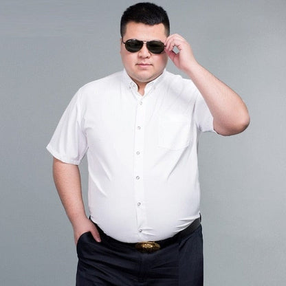 high quality summer short Sleeve Men Shirt wedding plus Size 10XL 12XL 14XL Business oversize Dress office formal Shirt purple
