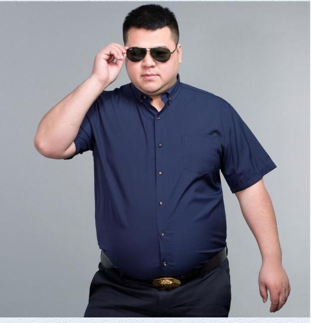 Cămașă pentru bărbați cu mânecă scurtă de vară de înaltă calitate, pentru nuntă, plus mărimea 10XL 12XL 14XL Rochie oversize de afaceri pentru birou Cămașă formală violet