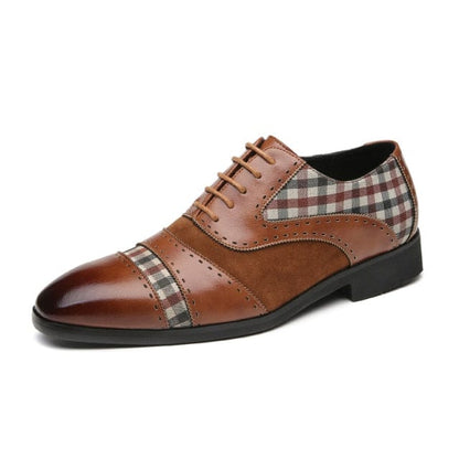 High Quality British style Luxurious Men's Lace Up Loafers Leather Brown Black Mens Casual Dress Shoes Slip On Wedding Men Shoes