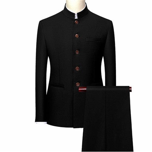 2022 Moda Bărbați Retro Party Set 2 piese Blazer Pantaloni Broderii de lux Costum Tang Jachetă Pantaloni Plus Size M-6XL 2 buc