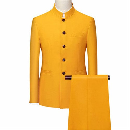 Fashion Men Retro Party 2 Piece Set Blazer Pants Luxury Embroidery Men Tang Suit Jacket Trousers Plus Size M-6XL 2 Pcs