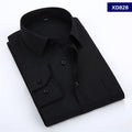 New Men's Dress Shirt Solid Color Plus Size 8XL Black White Blue Gray Chemise Homme Male Business Casual Long Sleeved Shirt