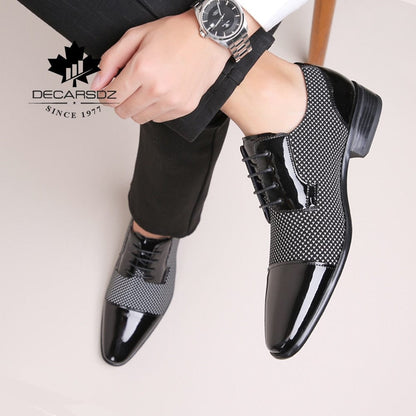 DECARSDZ Men Dress Shoes For Men  Spring Autumn Fashion Formal Suit Shoes Man Brand Leather Wedding Party Style Men Shoes