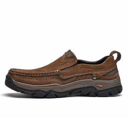 Golden Sapling Genuine Leather Men's Loafers Fashion Casual Shoes Classics Slip on Leisure Flats Retro Outdoor Mountain Shoe Men