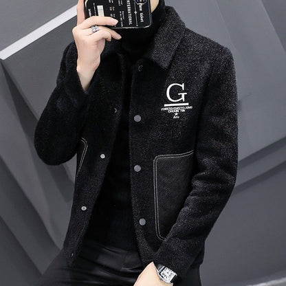 Men's Winter Jacket Fashion Mink Fleece Wool Blends Coat men Casual Business Trench Windbreaker Social Streetwear Overcoat