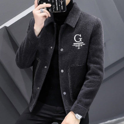Men's Winter Jacket Fashion Mink Fleece Wool Blends Coat men Casual Business Trench Windbreaker Social Streetwear Overcoat