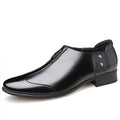 Business Shoes Men Leather Pointed Toe Fashion Outdoor Slip On High Quality Carved Heel Office Wedding Shoes