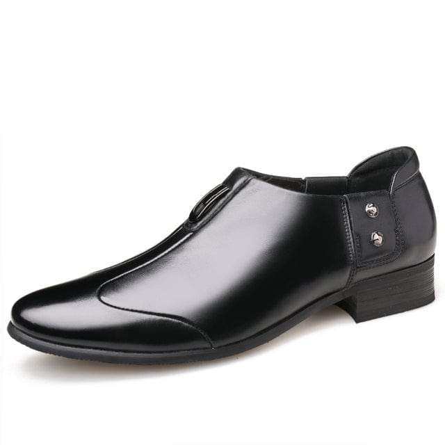 2022 Business Shoes Men Leather Pointed Toe Fashion Outdoor Slip On High Quality Carved Heel Office Wedding Shoes