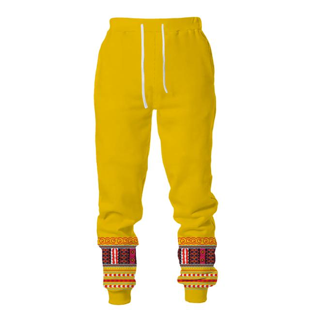 Hanorac cu imprimeu african Hanorac și pantaloni Set 2 piese Trening de modă pentru bărbați, cu mânecă lungă, toamnă iarna Costum de îmbrăcăminte pentru bărbați