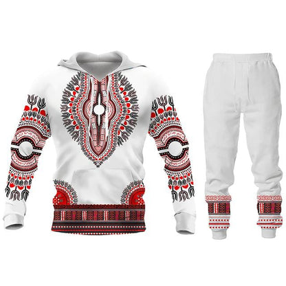 African Print Sweatshirt Hoodie and Pant 2piece Set Men's Brand Fashion Tracksuit Long Sleeve Autumn Winter Men's Clothing Suit