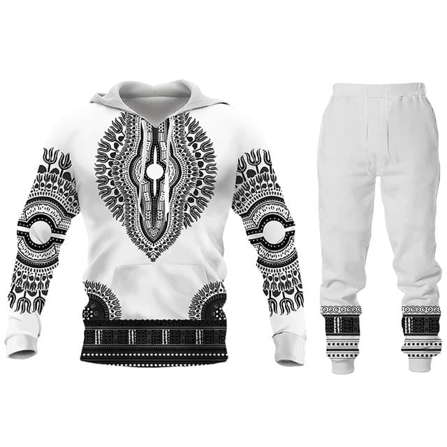 African Print Sweatshirt Hoodie and Pant 2piece Set Men&#39;s Brand Fashion Tracksuit Long Sleeve Autumn Winter Men&#39;s Clothing Suit