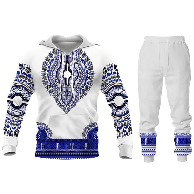 African Print Sweatshirt Hoodie and Pant 2piece Set Men's Brand Fashion Tracksuit Long Sleeve Autumn Winter Men's Clothing Suit
