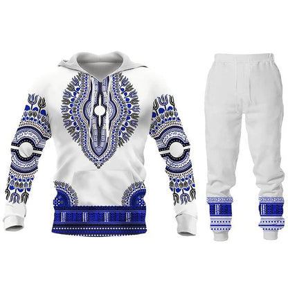 African Print Sweatshirt Hoodie and Pant 2piece Set Men's Brand Fashion Tracksuit Long Sleeve Autumn Winter Men's Clothing Suit