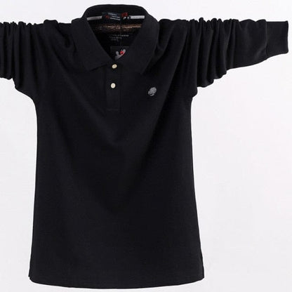 new Men's POLO shirt, men's business casual, cotton, autumn, long sleeves, large size lapel POLO shirt, large size  5XL 6XL