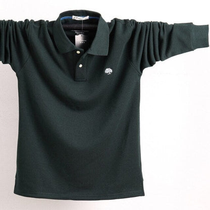 new Men's POLO shirt, men's business casual, cotton, autumn, long sleeves, large size lapel POLO shirt, large size  5XL 6XL