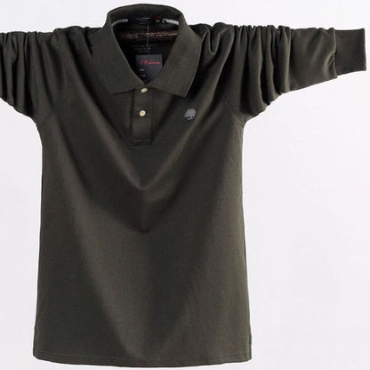 new Men's POLO shirt, men's business casual, cotton, autumn, long sleeves, large size lapel POLO shirt, large size  5XL 6XL