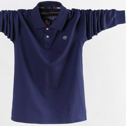 new Men's POLO shirt, men's business casual, cotton, autumn, long sleeves, large size lapel POLO shirt, large size  5XL 6XL