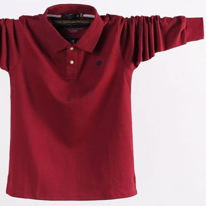 new Men's POLO shirt, men's business casual, cotton, autumn, long sleeves, large size lapel POLO shirt, large size  5XL 6XL