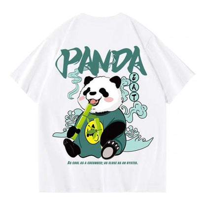 ZAZOMDE  Hip Hop Tees T-Shirt Chinese Style Panda Harajuku Loose Men T Shirt Casual Summer New Oversized Male Punk Clothes