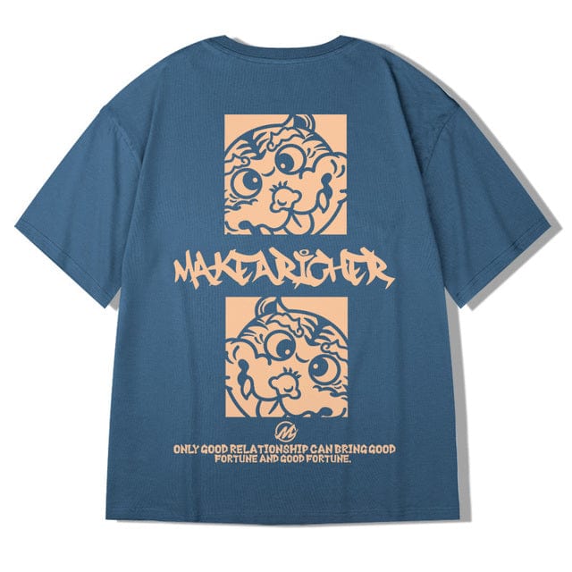 ZAZOMDE  Hip Hop Tees T-Shirt Chinese Style Panda Harajuku Loose Men T Shirt Casual Summer New Oversized Male Punk Clothes