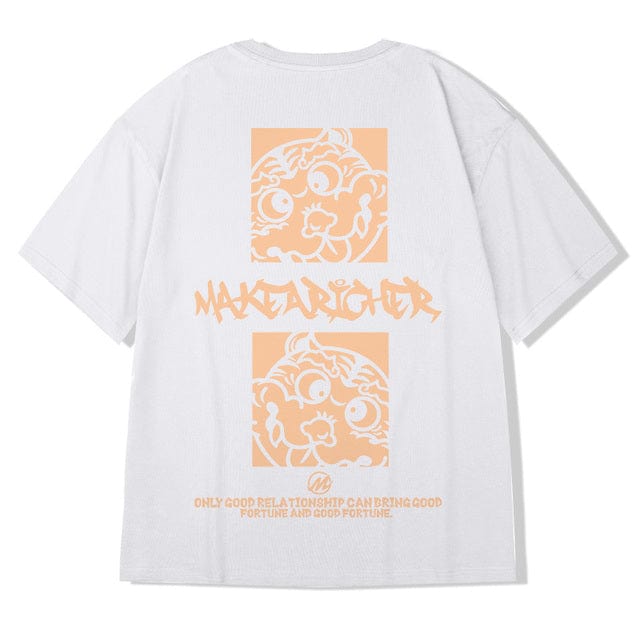 ZAZOMDE  Hip Hop Tees T-Shirt Chinese Style Panda Harajuku Loose Men T Shirt Casual Summer New Oversized Male Punk Clothes