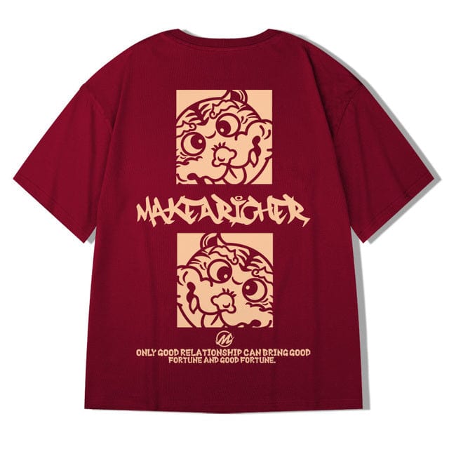 ZAZOMDE  Hip Hop Tees T-Shirt Chinese Style Panda Harajuku Loose Men T Shirt Casual Summer New Oversized Male Punk Clothes