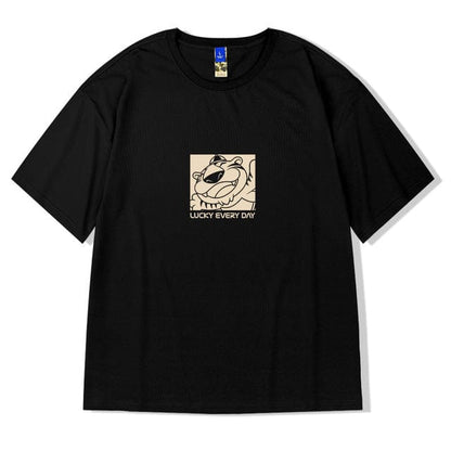 ZAZOMDE  Hip Hop Tees T-Shirt Chinese Style Panda Harajuku Loose Men T Shirt Casual Summer New Oversized Male Punk Clothes