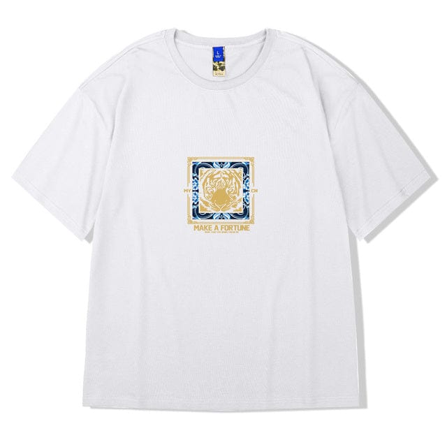 ZAZOMDE  Hip Hop Tees T-Shirt Chinese Style Panda Harajuku Loose Men T Shirt Casual Summer New Oversized Male Punk Clothes