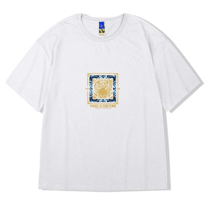 ZAZOMDE  Hip Hop Tees T-Shirt Chinese Style Panda Harajuku Loose Men T Shirt Casual Summer New Oversized Male Punk Clothes