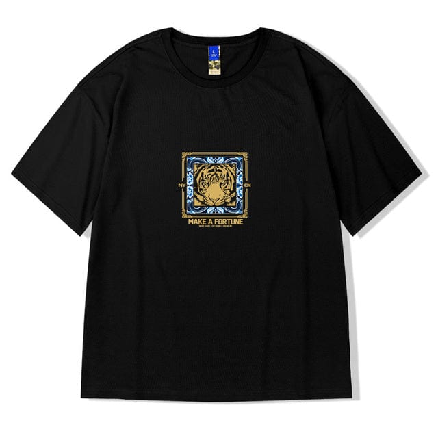 ZAZOMDE  Hip Hop Tees T-Shirt Chinese Style Panda Harajuku Loose Men T Shirt Casual Summer New Oversized Male Punk Clothes
