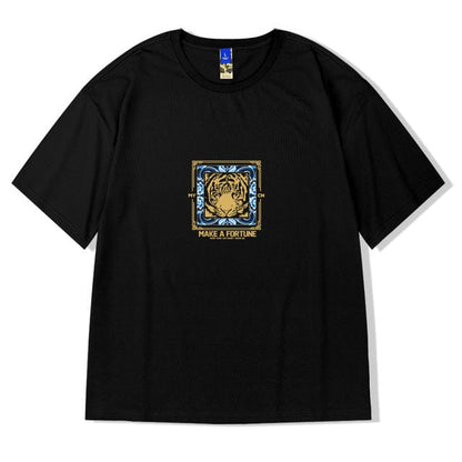 ZAZOMDE  Hip Hop Tees T-Shirt Chinese Style Panda Harajuku Loose Men T Shirt Casual Summer New Oversized Male Punk Clothes