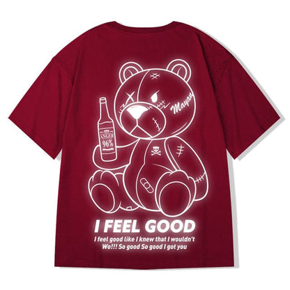 ZAZOMDE  Hip Hop Tees T-Shirt Chinese Style Panda Harajuku Loose Men T Shirt Casual Summer New Oversized Male Punk Clothes