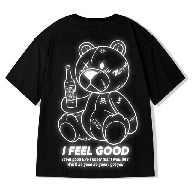 ZAZOMDE 2022 Hip Hop Tees T-Shirt Chinese Style Panda Harajuku Loose Men T Shirt Casual Summer New Oversized Male Punk Clothes