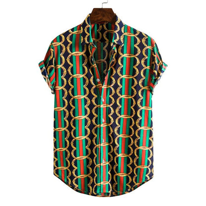 Men's Short Sleeve Male Shirts for Mens Social Luxury Man Designer Clothes Hawaiian  Fashionable Elegant Classic Fashion