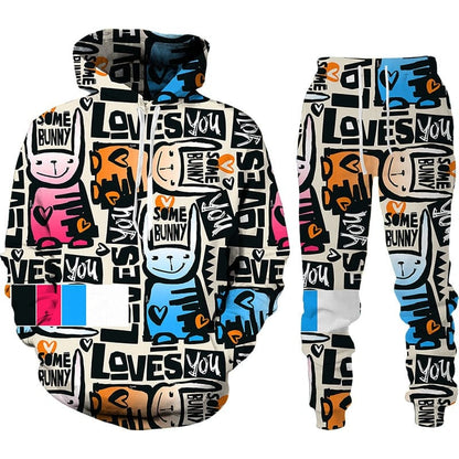 New Tracksuit Male/Women Casual Long Sleeve Hooded Men Two Piece Hoodies+Pants