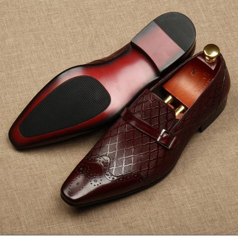 Italy Handmade Men&#39;s Dress Shoes Luxury Genuine Leather Party Suit 2022 Summer Male Wedding Flat Slip on Buckle Oxford Loafers