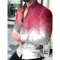 Men Shirts Turn-down Collar Buttoned Shirt Casual Print Long Sleeve Tops Men's Clothes Cardigan