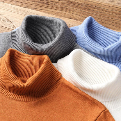 New Autumn Winter Men's Warm Turtleneck Sweater High Quality Fashion Casual Comfortable Pullover Thick Sweater Male Brand