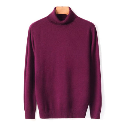 New Autumn Winter Men's Warm Turtleneck Sweater High Quality Fashion Casual Comfortable Pullover Thick Sweater Male Brand