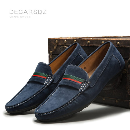 DECARSDZ Men Loafers Shoes  Spring Autumn Fashion Boat Shoes Men Soft Flats Comfy Slip-on Suede Leather Men Casual Shoes