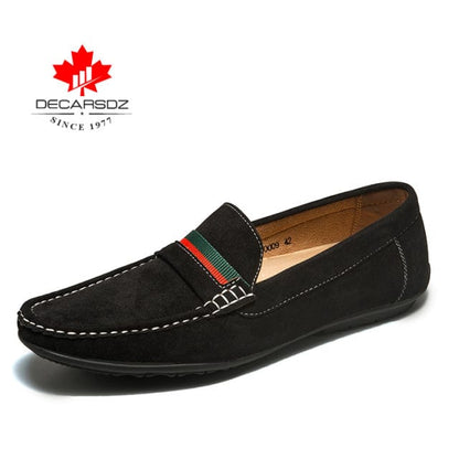 DECARSDZ Men Loafers Shoes  Spring Autumn Fashion Boat Shoes Men Soft Flats Comfy Slip-on Suede Leather Men Casual Shoes
