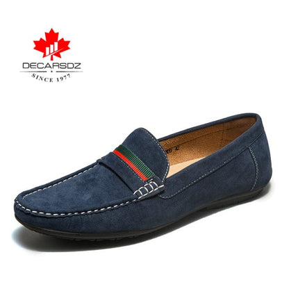DECARSDZ Men Loafers Shoes  Spring Autumn Fashion Boat Shoes Men Soft Flats Comfy Slip-on Suede Leather Men Casual Shoes