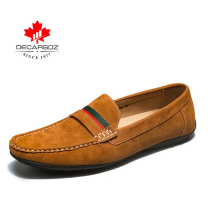 DECARSDZ Men Loafers Shoes  Spring Autumn Fashion Boat Shoes Men Soft Flats Comfy Slip-on Suede Leather Men Casual Shoes