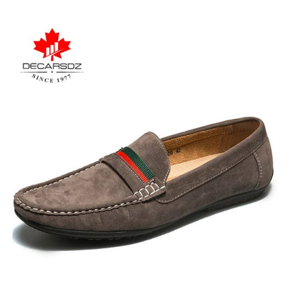 DECARSDZ Men Loafers Shoes  Spring Autumn Fashion Boat Shoes Men Soft Flats Comfy Slip-on Suede Leather Men Casual Shoes