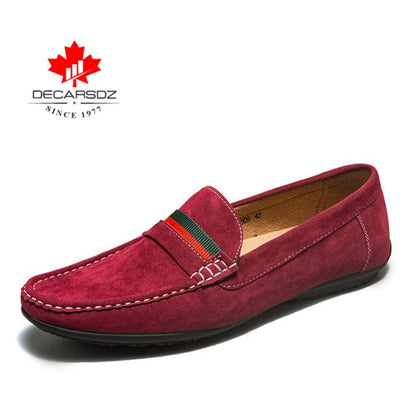 DECARSDZ Men Loafers Shoes  Spring Autumn Fashion Boat Shoes Men Soft Flats Comfy Slip-on Suede Leather Men Casual Shoes