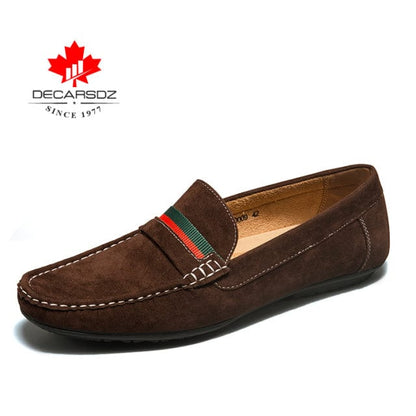 DECARSDZ Men Loafers Shoes  Spring Autumn Fashion Boat Shoes Men Soft Flats Comfy Slip-on Suede Leather Men Casual Shoes